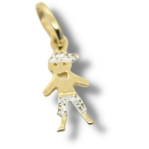 Pingente Menino Ouro 18K 5,2mm x 20mm P986