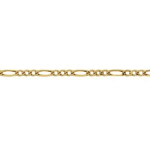 Tornozeleira Ouro 18K Grumet Alternada 3x1 6,33mm C0313