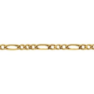 Tornozeleira Ouro 18K Grumet Alternada 3x1 7,95mm C0513