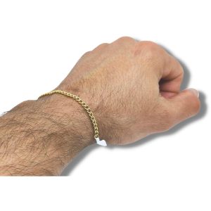 Tornozeleira Ouro 18K Grumet Curta 3,60mm C0110
