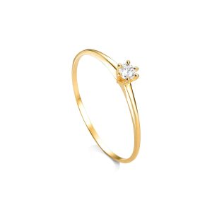 Anel Solitário Ouro 18K 6 Garras AN20